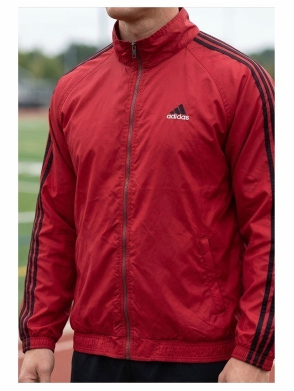 Adidas Windbreaker Jacket Hooded spring Large Chest 53” Excellent Condition